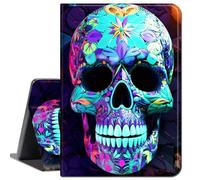 Case for Samsung Galaxy Tab A8 10.5-Inch 2022 (SM-X200/X205/X207),Slim Lightweight Smart Shell Stand Cover with Auto Wake/Sleep Case for Galaxy Tab A8 10.5 Inch 2022,Purple Skull Floral