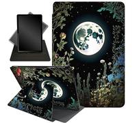 Case for Samsung Galaxy Tab A8 Case 10.5" 2022,360 Degree Rotating Folding Stand + Multi-Angle Adjustment,with Auto Sleep/Wake,for Galaxy Tab A8 SM-X200/X205/X207,Grass Flowers Moon Star