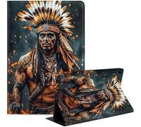 Case for Samsung Galaxy Tab A9 8.7-Inch 2023, Slim PU Leather Stand Cover with Auto Wake/Sleep, Multi-Angle Viewing & Shockproof, Indian Warrior