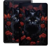 Case for Samsung Galaxy Tab A9 8.7-inch 2023, Smart Stylish Case, Adjustable Stand with Automatic Sleep and Wake, for Samsung Galaxy Tab A9 Tablet - Black Cat and Butterfly