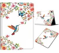 Case for Samsung Galaxy Tab A9 8.7 Inch 2023 with Adjustable Kickstand PU Leather Shockproof Case with Auto Sleep/Wake for Galaxy Tab A9 8.7" Tablet SM-X110/X115/X117, Bird Flower