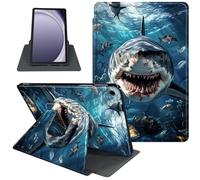 Case for Samsung Galaxy Tab A9+/A9 Plus 11 Inch 2023 Tablet Case, 360 Degree Rotating Folio Stand Smart Cover for Galaxy Tab A9+ Tablet SM-X210/X216/X218, Auto Sleep/Wake, Angry Shark