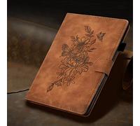 Case for Samsung Galaxy Tab A9+/A9 Plus 11 Inch 2024 2023 (SM-X210/X216/X218), PU Leather Cover Embossed Flower Multi-Angle Stand with Auto Wake/Sleep Case for Galaxy Tab A9 Plus Tablet,Brown