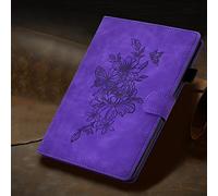 Case for Samsung Galaxy Tab A9+/A9 Plus 11 Inch 2024 2023 (SM-X210/X216/X218), PU Leather Cover Embossed Flower Multi-Angle Stand with Auto Wake/Sleep Case for Galaxy Tab A9 Plus Tablet,Purple