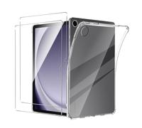 Case for Samsung Galaxy Tab A9 +/Galaxy Tab A9 Plus Clear Case + 2 Pieces Screen Protector,Shockproof Anti Scratch Ultra Slim Soft TPU Silicone Tablet Crystal Transparent Protective Case,Transparent