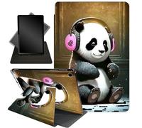 Case for Samsung Galaxy Tab A9 Plus 10.9-inch 2023,360 Degree Rotating Stand Smart Protective Cover Case for Samsung Galaxy Tab A9 Plus 11 inch 2023, Cute Music Panda