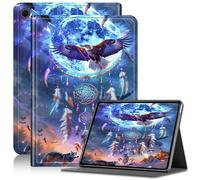 Case for Samsung Galaxy Tab A9+ Plus 11'', Adjustable Stand Galaxy Tab A9 Plus Case, PU Leather Cover with Auto Sleep/Wake for Galaxy Tab A9+/ A9 Plus SM-X210/X216/X218 Case, Moon Hawk Wolf