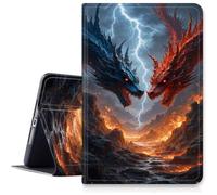 Case for Samsung Galaxy Tab A9 Plus/A9+ 11 Inch 2023 Tablet Case,Slim Multi-Angles Viewing Folio Stand Cover for Model SM-X210/X216/X218,Auto Wake/Sleep-Dragons Fighting in Lightning