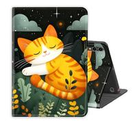 Case for Samsung Galaxy Tab A9 Plus/A9+11 Inch 2024,PU Leather Folio Multi-Angle Stand Cover w/Auto Wake/Sleep,Streaming & Typing for Samsung Tablet Sase,Sleeping Cat Night