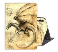 Case for Samsung Galaxy Tab A9 Plus/A9+11 Inch 2024,PU Leather Folio Multi-Angle Stand Cover w/Auto Wake/Sleep,Streaming & Typing for Samsung Tablet Sase,Dragon Blueprint