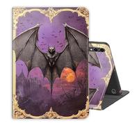 Case for Samsung Galaxy Tab A9 Plus/A9+11 Inch 2024,PU Leather Folio Multi-Angle Stand Cover w/Auto Wake/Sleep,Streaming & Typing for Samsung Tablet Sase,Bat Castle Moon