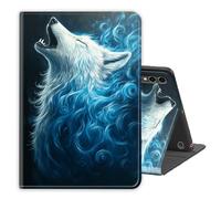 Case for Samsung Galaxy Tab A9 Plus/A9+11 Inch 2024,PU Leather Folio Multi-Angle Stand Cover w/Auto Wake/Sleep,Streaming & Typing for Samsung Tablet Sase,Wolf Howl Blue