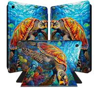 Case for Samsung Galaxy Tab A9 Plus Case 360 Degree Rotating Stand Black PU Leather Smart Cover with Auto Wake/Sleep Cover for Samsung Galaxy Tab A9 Plus 11 inch 2023 - Turtles in The Blue Ocean