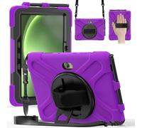 Case for Samsung Galaxy Tab Active 5 Pro 2025 /Active 4 Pro 2022 10.1 inch, Military Grade Shockproof Case with [360 Rotating Stand] [Hand/Shoulder Strap] (Purple)