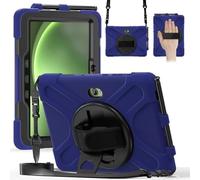 Case for Samsung Galaxy Tab Active 5 Pro 2025 /Active 4 Pro 2022 10.1 inch, Military Grade Shockproof Case with [360 Rotating Stand] [Hand/Shoulder Strap] (Navy Blue)