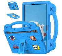 Case for Samsung Galaxy Tab S10 FE (2025)/S9 FE 10.9 inch/S9 11 inch 2023 Kids Friendly, Handle with Stand, with S Pen Holder, Cute DIY Cartoon, EVA Foam Lightweight Shockproof Tablet Cover, Blue