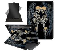 Case for Samsung Galaxy Tab S10 FE (2025)/Tab S9 FE 10.9''/Tab S9 11''(2023),360 Degree Rotating Swivel PU Leather Stand Flip Folio Tablet Cover with Auto Wake/Sleep,Two Skeleton Angels in Love