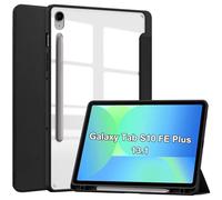 Case for Samsung Galaxy Tab S10 FE+/Plus,Protective Case with Transparent Back Shell, Auto Sleep/Wake Cover, [Protective Ultra Thin][Stand Function] [Anti Scratch]-Black