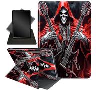 Case for Samsung Galaxy Tab S10 FE/ S9 FE 5G 10.9 Inch/Tab S9 11 Inch,360 Degree Rotating Stand Smart Protective Case for Galaxy Tab S9 11'', Skulls Playing Guitar