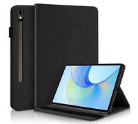 Case for Samsung Galaxy Tab S10 Lite/ S10 FE 2025/ S9 FE 10.9 Inch/ S9 11 Inch 2023 Cover |3D Embossed Leaf Vein| Shockproof Sturdy Stand Card Slots Cover - Black