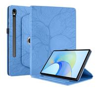 Case for Samsung Galaxy Tab S10 Lite/ S10 FE 2025/ S9 FE 10.9 Inch/ S9 11 Inch 2023 Cover |3D Embossed Leaf Vein| Shockproof 360 Degree Swiveling Stand Cover - Blue