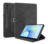 Case for Samsung Galaxy Tab S10 Lite/ S10 FE 2025/ S9 FE 10.9 Inch/ S9 11 Inch 2023 Cover |3D Embossed Leaf Vein| Shockproof 360 Degree Swiveling Stand Cover - Black