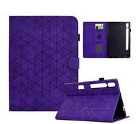 Case for Samsung Galaxy Tab S10 Lite/ S10 FE 2025/ S9 FE 10.9 Inch/ S9 11 Inch 2023 for Women with Pencil Holder Shockproof Sturdy Geometry-looked Case Stand Cover, Purple