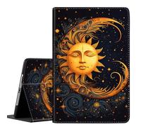Case for Samsung Galaxy Tab S10 Lite/ S10 FE 2025/ S9 FE 10.9 Inch/ S9 11 Inch 2023, Multi-Angle Stand Smart Protective Cover, Shockproof Case Auto Sleep/Wake, Golden Sun Moon