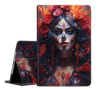 Case for Samsung Galaxy Tab S10 Lite/ S10 FE 2025/ S9 FE 10.9 Inch/ S9 11 Inch 2023, Multi-Angle Stand Smart Protective Cover, Shockproof Case Auto Sleep/Wake, Sugar Skull Girl
