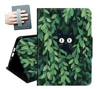 Case for Samsung Galaxy Tab S10 Lite/ S10 FE/ S9 FE 5G 10.9 Inch/Galaxy Tab S9 11 Inch 2023,with Hand Straps and Auto Wake/Sleep Leather Multiple Angles Stand Smart Cover,Black Jungle Cat
