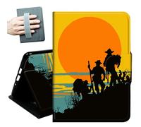Case for Samsung Galaxy Tab S10 Lite/ S10 FE/ S9 FE 5G 10.9 Inch/Galaxy Tab S9 11 Inch 2023,with Hand Straps and Auto Wake/Sleep Leather Multiple Angles Stand Smart Cover,Sun/Mountain Scenery