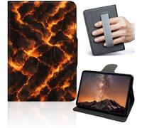 Case for Samsung Galaxy Tab S10 Lite/ S10 FE/ S9 FE 5G 10.9 Inch/Tab S9 11 Inch, 360° Rotating Stand Tablet Cover with Auto Wake Sleep, Glowing Lava Rock Pattern