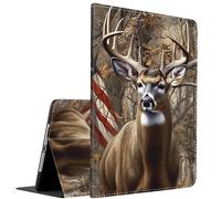 Case for Samsung Galaxy Tab S10 Lite/ S10 FE/ S9 FE 5G 10.9 Inch/Tab S9 11 Inch, Multi-Angle Smart Stand Cover Auto Sleep/Wake for Galaxy S10 Lite ，Camouflage Deer American Flag