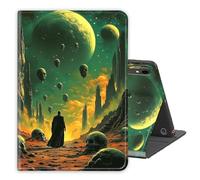 Case for Samsung Galaxy Tab S10 Lite / S10 FE / S9 FE 5G / S9 Tablet Case 10.9''/ 11'' Protective Sleeves,PU Leather Folio Multi-Angle Stand Cover w/Auto Wake/Sleep for Samsung Tabletp,Alien Landscape