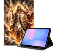 Case for Samsung Galaxy Tab S10 Lite / S10 FE / S9 FE 5G / S9 Tablet Case 10.9''/ 11'', Slim PU Leather Folio Cover with Auto Wake/Sleep, Multi-Angle Stand Cover, Holy Knight Golden Light