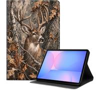 Case for Samsung Galaxy Tab S10 Lite / S10 FE / S9 FE 5G / S9 Tablet Case 10.9''/ 11'', Slim PU Leather Folio Cover with Auto Wake/Sleep, Multi-Angle Stand Cover, Deer in Autumn Woods