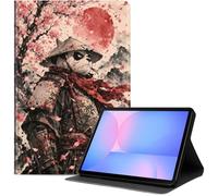 Case for Samsung Galaxy Tab S10 Lite / S10 FE / S9 FE 5G / S9 Tablet Case 10.9''/ 11'', Slim PU Leather Folio Cover with Auto Wake/Sleep, Multi-Angle Stand Cover, Red Samurai Warrior