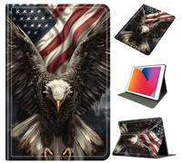 Case for Samsung Galaxy Tab S10 Plus 12.4 Inch 2024 (SM-X820,X826B)/TAB S9 Plus (X810/X816B/X818U), PU Leather Stand Cover with Auto Wake/Sleep & Shockproof for Tab S9 FE+, Flying Eagle Flag