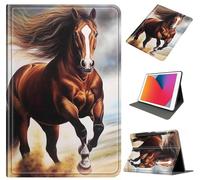 Case for Samsung Galaxy Tab S10 Plus 12.4 Inch 2024 (SM-X820,X826B)/TAB S9 Plus (X810/X816B/X818U), PU Leather Stand Cover with Auto Wake/Sleep & Shockproof for Tab S9 FE+, Running Horse