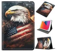 Case for Samsung Galaxy Tab S10 Plus 12.4 Inch 2024 (SM-X820,X826B)/TAB S9 Plus (X810/X816B/X818U), PU Leather Stand Cover with Auto Wake/Sleep & Shockproof for Tab S9 FE+, American Flag Eagle