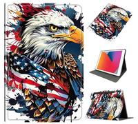 Case for Samsung Galaxy Tab S10 Plus 12.4 Inch 2024 (SM-X820,X826B)/TAB S9 Plus (X810/X816B/X818U), PU Leather Stand Cover with Auto Wake/Sleep & Shockproof for Tab S9 FE+, Eagle American Flag