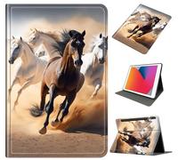 Case for Samsung Galaxy Tab S10 Plus 12.4 Inch 2024 (SM-X820,X826B)/TAB S9 Plus (X810/X816B/X818U), PU Leather Stand Cover with Auto Wake/Sleep & Shockproof for Tab S9 FE+, Running Horses