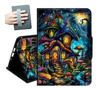 Case for Samsung Galaxy Tab S10+ Plus 2024/ S9 FE+ Plus/ S9+ Plus 12.4" 2023,with Hand Straps and Auto Wake/Sleep PU Leather Slim Multiple Angles Stand Smart Cover,Mushroom House