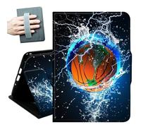 Case for Samsung Galaxy Tab S10+ Plus 2024/ S9 FE+ Plus/ S9+ Plus 12.4" 2023,with Hand Straps and Auto Wake/Sleep PU Leather Slim Multiple Angles Stand Smart Cover,Basketball