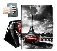Case for Samsung Galaxy Tab S10+ Plus 2024/ S9 FE+ Plus/ S9+ Plus 12.4" 2023,with Hand Straps and Auto Wake/Sleep PU Leather Slim Multiple Angles Stand Smart Cover,Tower and Cars