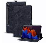 Case for Samsung Galaxy Tab S10+ Plus 2024/ Tab S9+ Plus 2023 12.4 inch Shockproof with S-Pen Holder Flowers Cute Cat Stand Floral Cover for Galaxy Tab S9+ / S10+, Auto Wake/Sleep - Black
