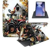 Case for Samsung Galaxy Tab S10 Plus/ S9 FE Plus/ S9 Plus 5G Tablet 12.4'' Case, PU Leather Stand Cover with Auto Sleep/Wake, Shockproof TPU Back, Farm Tractor