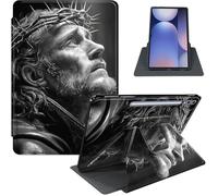 Case for Samsung Galaxy Tab S10 Plus/ S9 FE Plus/ S9 Plus 5G Tablet 12.4'' Case, PU Leather Stand Cover with Auto Sleep/Wake, Shockproof TPU Back, Jesus Christ