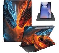 Case for Samsung Galaxy Tab S10 Plus/ S9 FE Plus/ S9 Plus 5G Tablet 12.4'' Case, PU Leather Stand Cover with Auto Sleep/Wake, Shockproof TPU Back, Two Dragons Fighting