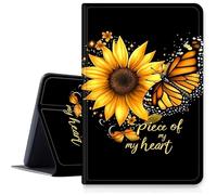 Case for Samsung Galaxy Tab S10 Plus/ S9 FE Plus/ S9 Plus 5G Tablet 12.4" PU Leather Smart Protective Cover with Auto Sleep/Wake,Yellow Sunflower Butterfly